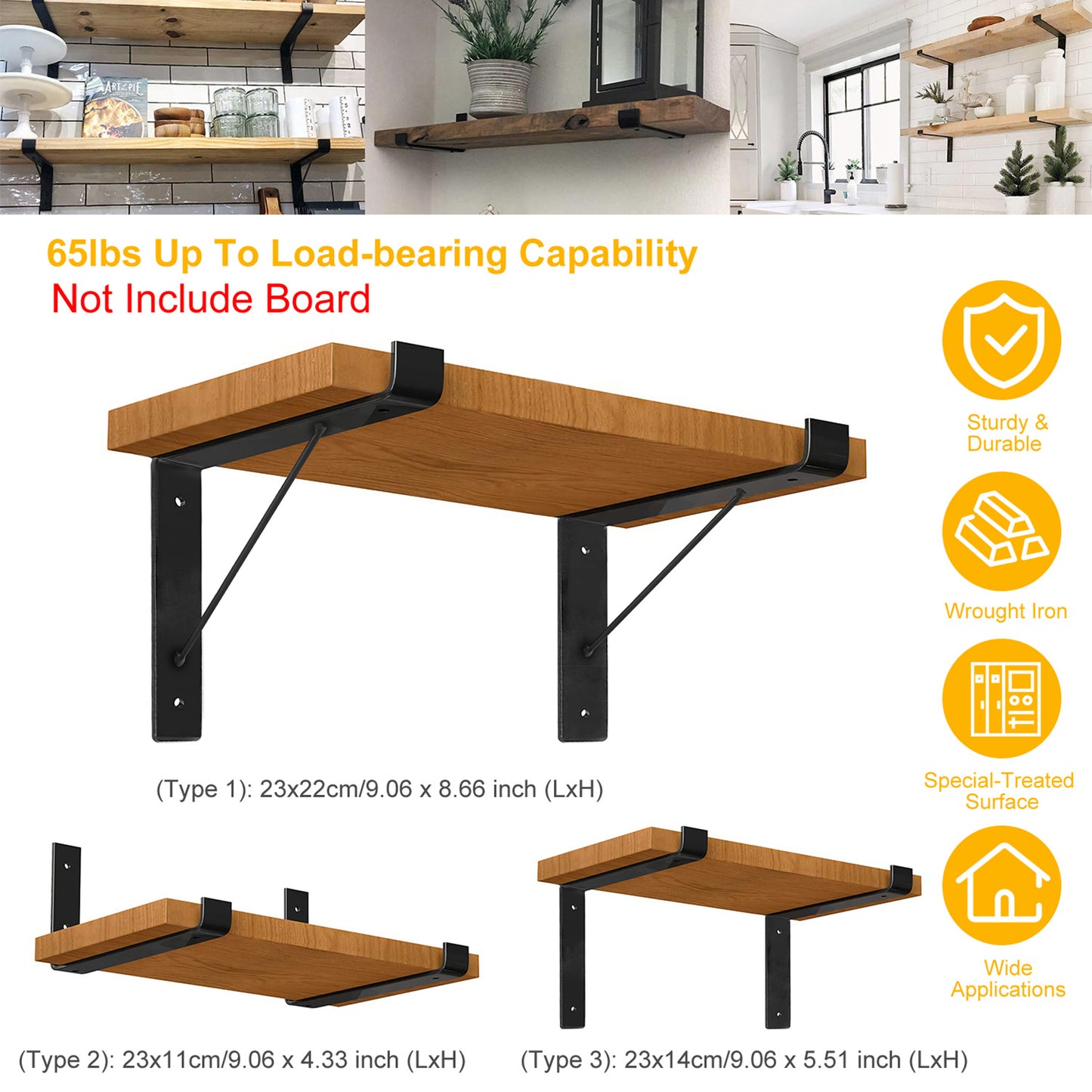 2Pack Wall Mounted Shelf Bracket Heavy Duty L-Shaped Metal Shelf Bracket Rack Support with Screws Set