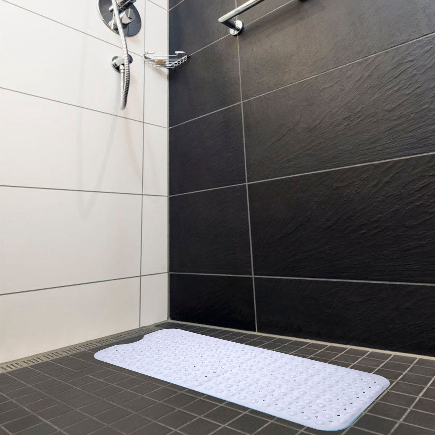 Bath Tub Mat Non-Slip Shower Mat BPA-Free Massage Anti-Bacterial with Suction Cups Washable for Bathroom Kitchen Pool