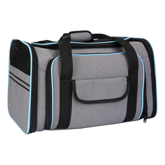 Expandable Pet Carrier Airline Approved Cat Dog Carrier Cat Collapsible Soft CarrierÊBag with Removable Fleece Pad Pockets Breathable Mesh Adjustable