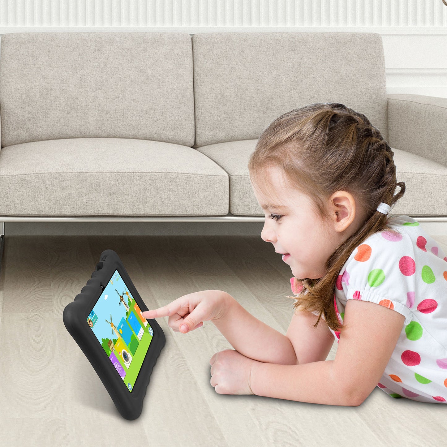 Shock-resistant Silicone Snap-on Case with Stand for 7Ó Tablets