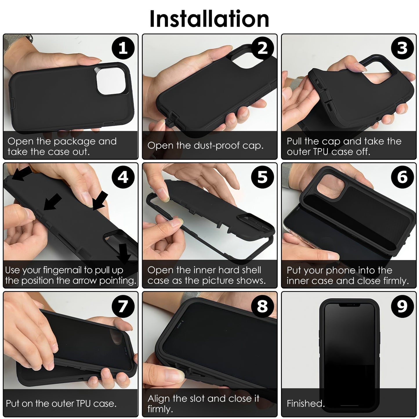 ShockproofÊPhone Case Anti-Shock All-Round Protection Phone Case Cover with Belt Clip Fit for iPhone 14/14Plus/14Pro/14Pro Max/13/13Pro/13Pro Max/12/1