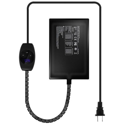 Electric Reptile Heating Pad With 32-122¡F Temperature Adjustment IPX7 Waterproof Timer Setting Under Tank Heating Mat for Lizards Turtles Snake Spide