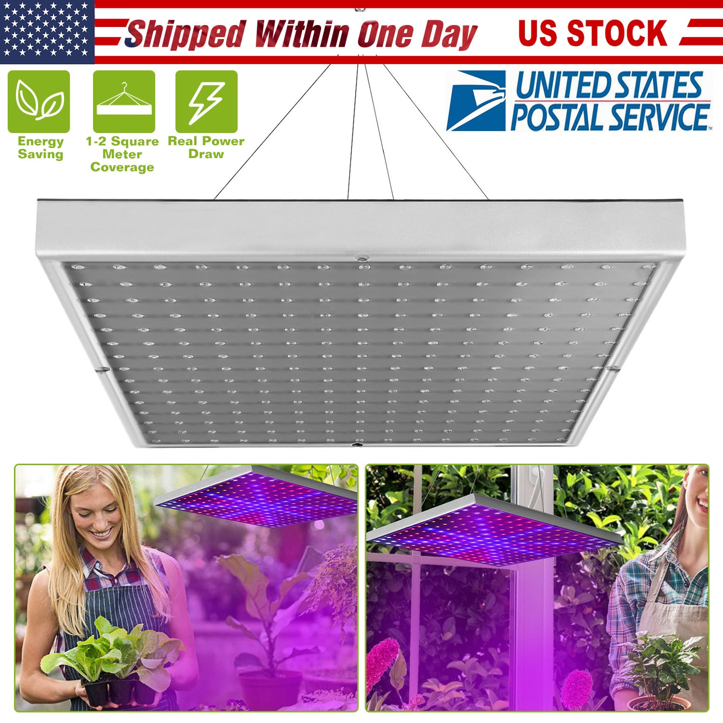 LED Grow Light Full Spectrum Hanging 225 LEDs Plant Grow Lamp Indoor Grow Light for Greenhouse Succulents Seedlings Plants Veg and Flower 15W LEDs