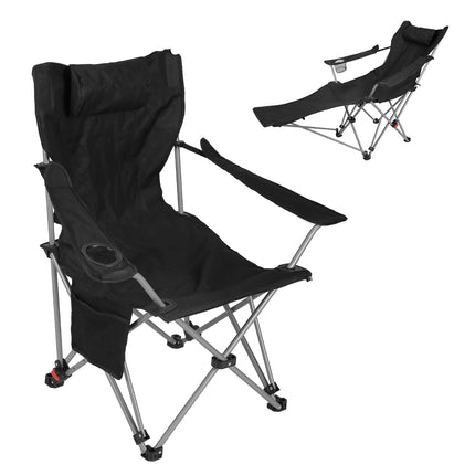 Reclining Camping Chair with Footrest – 4-Position Adjustable