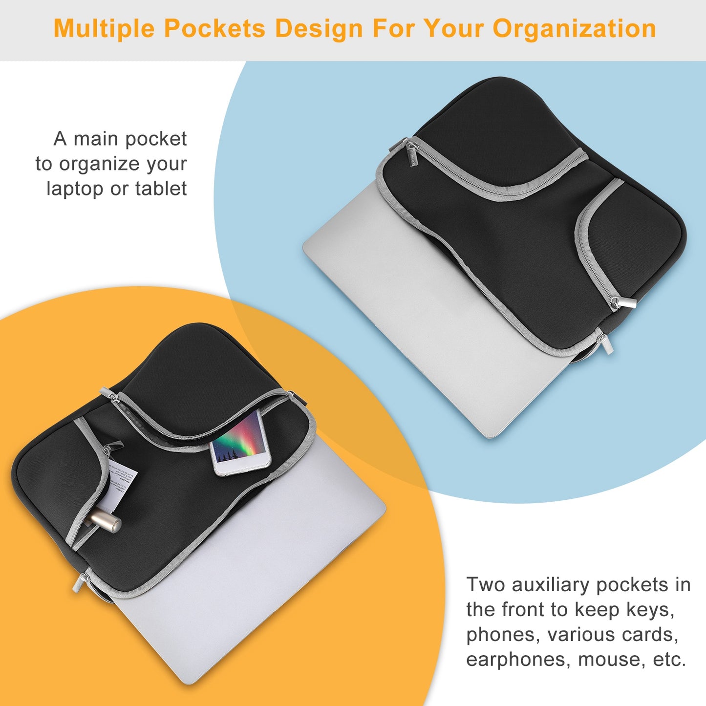 Portable Laptop Sleeve Bag for Macbook Air 11"13"12"15" Notebook Protector Case Carry Bag