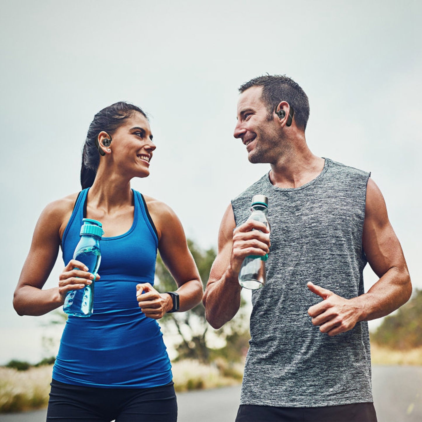 True Wireless Earbuds Wireless V5.0 Stereo Earphones IPX6 Waterproof Headphones 11Hrs Playtime Deep Bass w/ Mic Headsets