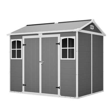 8x6 FT Resin Outdoor Storage Shed with Lockable Door