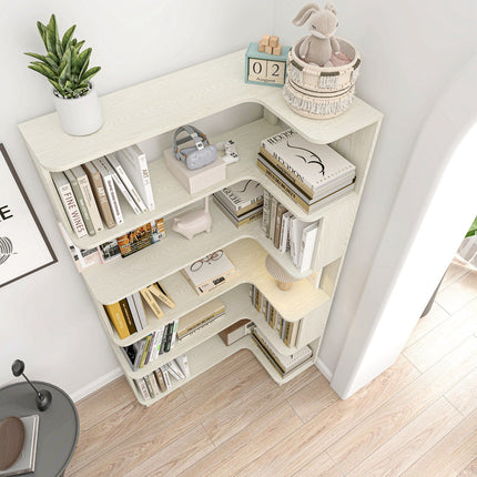 5-Tier L-Shaped Corner Bookshelf with 6 Open Shelves