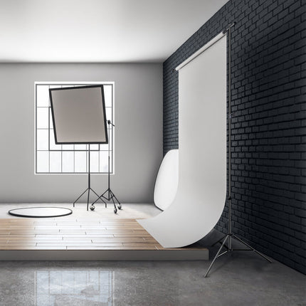 6.5 x 10ft Photo Video Studio Backdrop Background Stand Adjustable Heavy Duty Photography Backdrop Support Stand Set with Carrying Bag Clamps