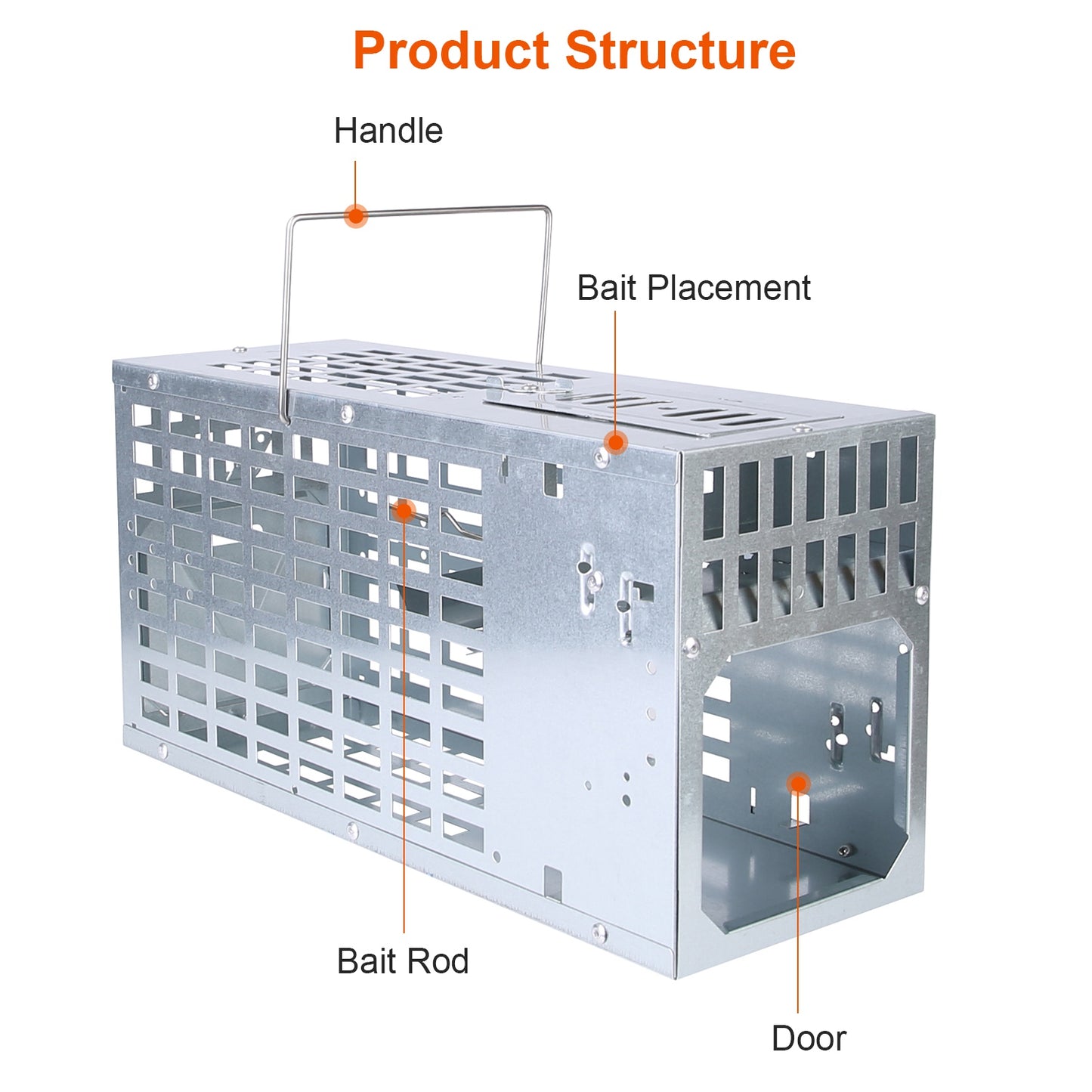 Humane Live Mouse Trap Reusable Metal Rat Rodent Cage Catch Release Continuous Capture Indoor Outdoor Pet Children Safe