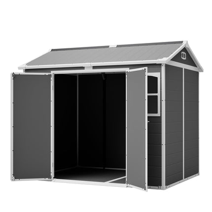8x6 FT Resin Outdoor Storage Shed with Lockable Door
