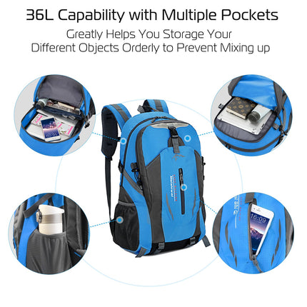 36L Waterproof Hiking Backpack with Ergonomic Design