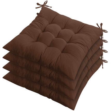 4Pcs Chair Cushion Pads Pillow 15.75x15.75x2.37in Soft Tie On Square Sitting Mats For Home Office Car Sitting Travel