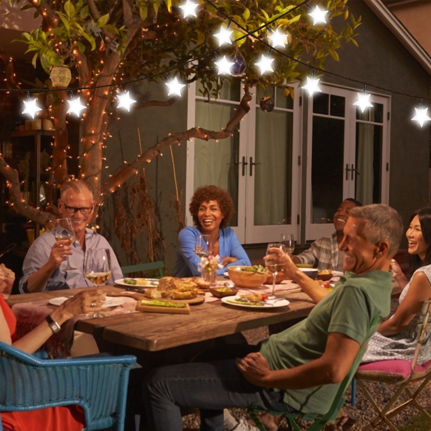 2Pcs Solar Powered String Lights 39.3FT 100LED Beads Fairy Star Lights IP65 Waterproof Decorative Garden Party Christmas Tree Stake Lamps w/ 8 Lightin