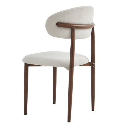 Upholstered Dining Chairs Set of 2 with Curved Back