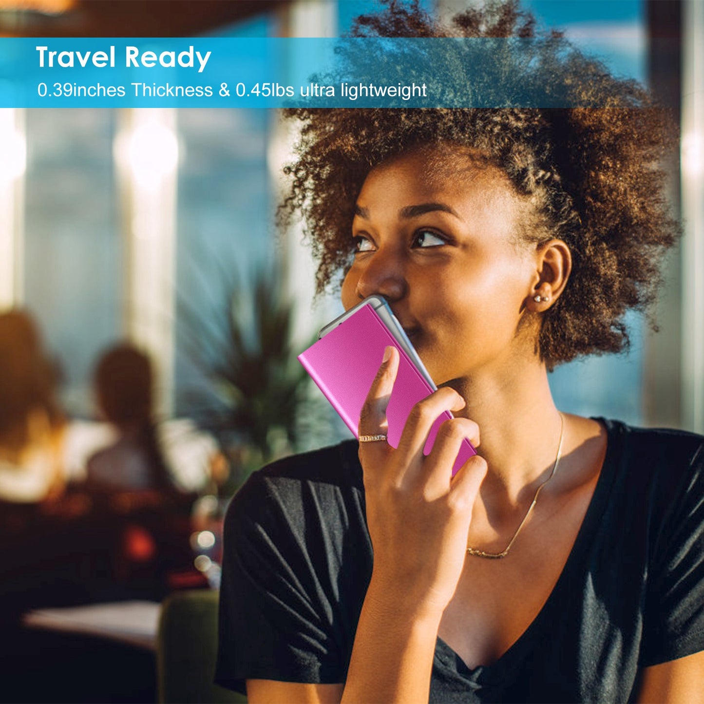 20000mAh Power Bank Ultra-thin External Battery Pack Phone Charger Dual USB Ports