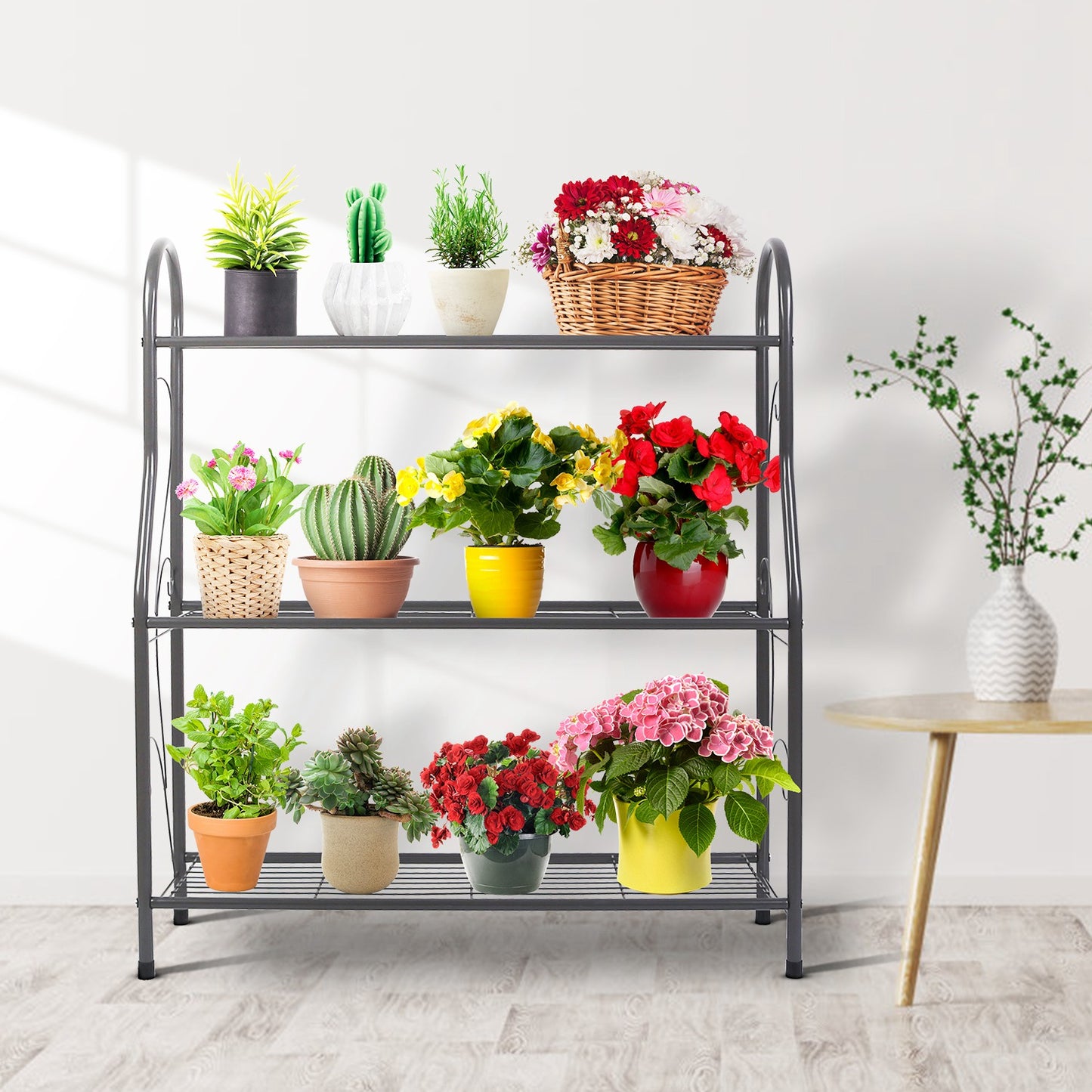 3 Tier Plant Stand Shelf Flower Pot Holder Display Rack 88LBS Utility Storage Organizer
