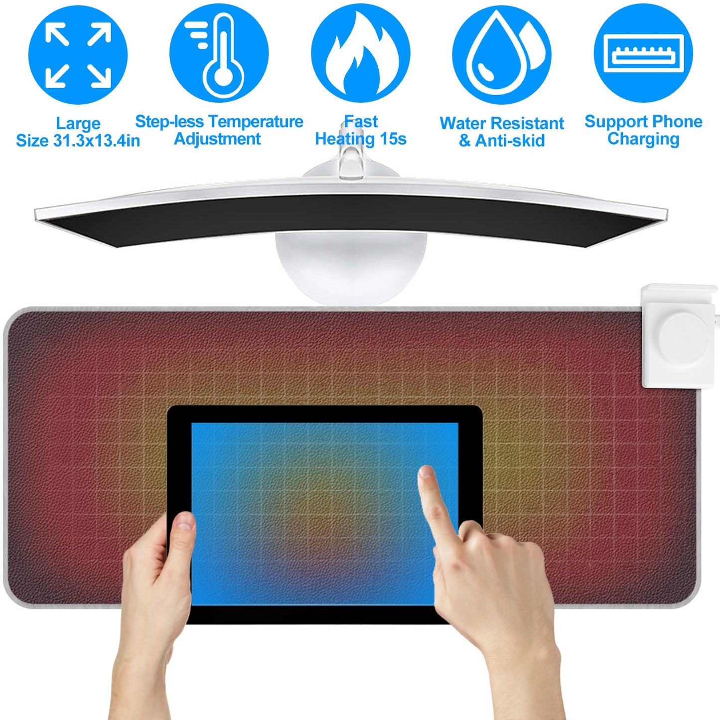 Winter Desktop Hand Warmer Mat Heated Gaming Mouse Pad Large Mouse Pad Office Table Heating Mat Foot Warmer