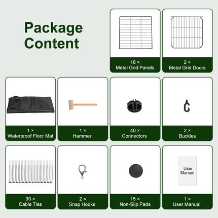 Guinea Pig Cage 47x24x12" with 20 Panels & Waterproof Mat