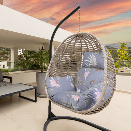 Egg Chair Cushion with Headrest - Thick Padded Swing Seat