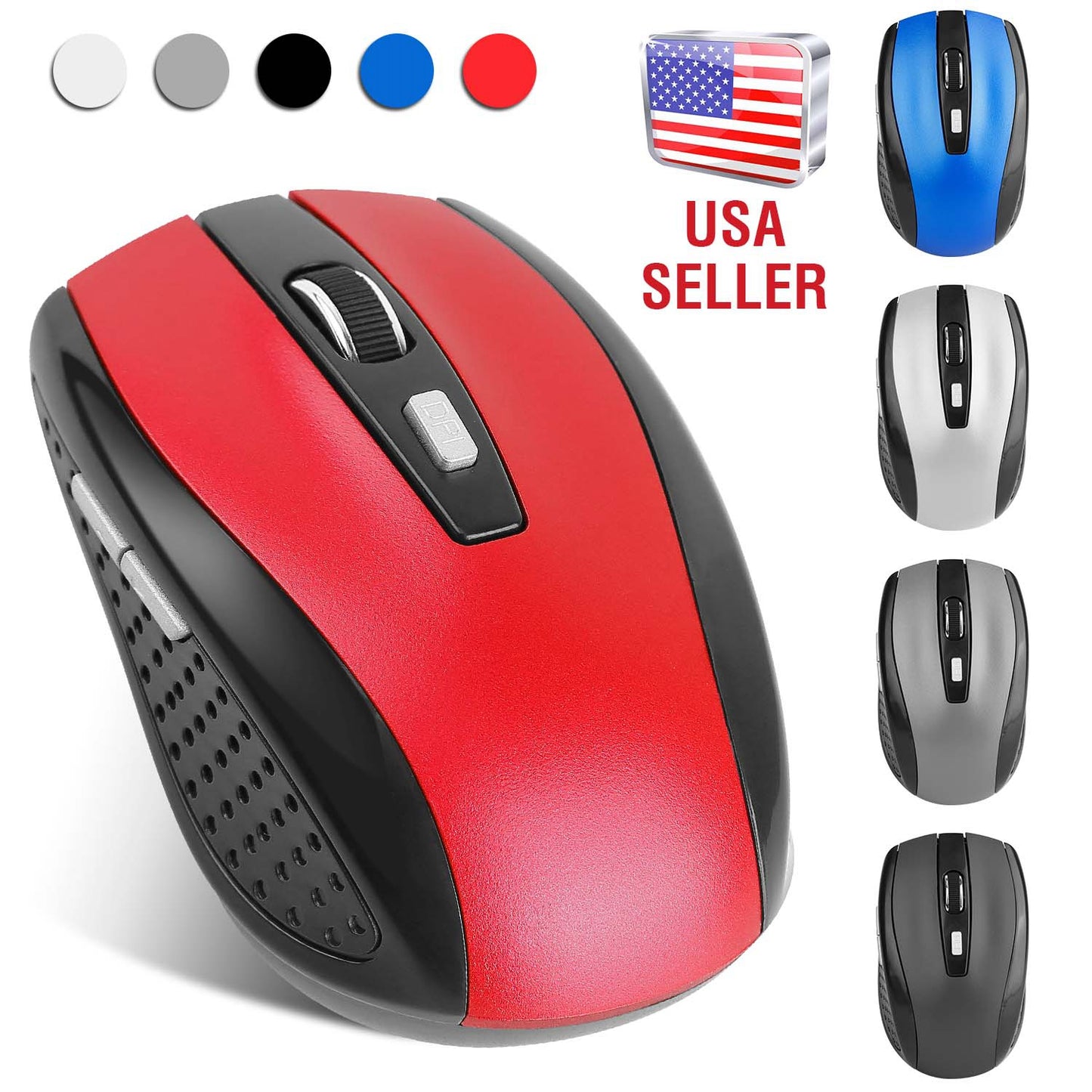 2.4G Wireless Gaming Mouse Optical Mice w/ Receiver 3 Adjustable DPI 6 Buttons For PC Laptop Computer Macbook