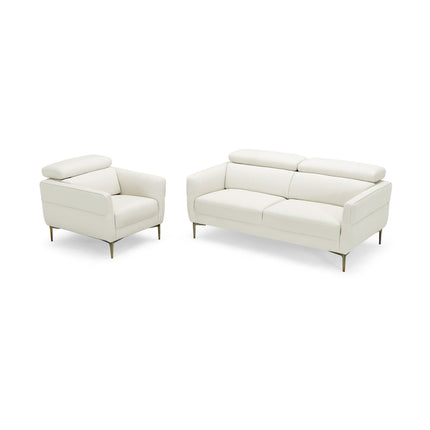 Modern Upholstered Single Sofa with Adjustable Headrest