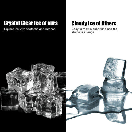 48lbs Stainless Ice Maker with LCD & Self-Cleaning