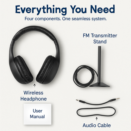 Wireless RF Headphones Over-Ear Headset for TV & Gaming