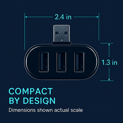 3 Port USB Hub for Easy, Flexible Desktop Expansion