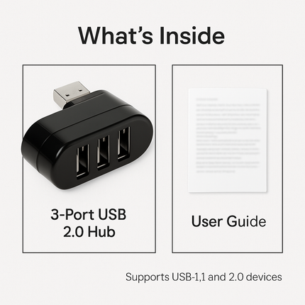 3 Port USB Hub for Easy, Flexible Desktop Expansion