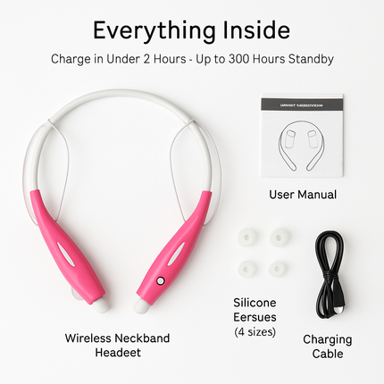 KOCASO Wireless Sports Stereo Hands Free Headset for Phone and Tablet