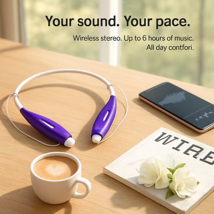 KOCASO Wireless Sports Stereo Hands Free Headset for Phone and Tablet
