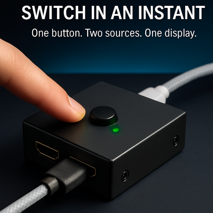 Bi-directional HDMI Switcher - 2-in/1-out or 1-in/2-out