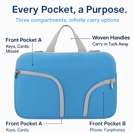 Laptop Sleeve Bag: Slim, Durable Neoprene with Pockets