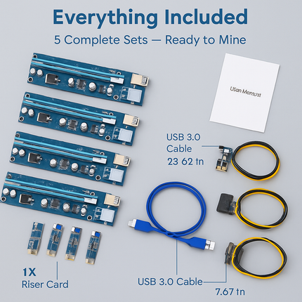 PCI Express Riser Adapter for GPUs with USB Enabled