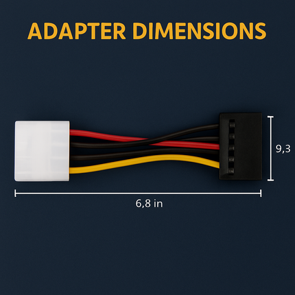 4 Pin to 15Pin Cable Adapter for Internal Drives