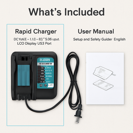 Charger Replacement with LCD Display & USB Port
