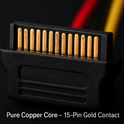 15Pin Y Splitter Cable Adapter for Hard Drive Power