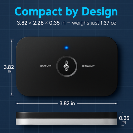 Wireless V5.0 Transmitter Receiver with aptX Low Latency 2-in-1 Wireless 3.5mm Audio Adapter for TV Headphones Speakers PC Sound System Car