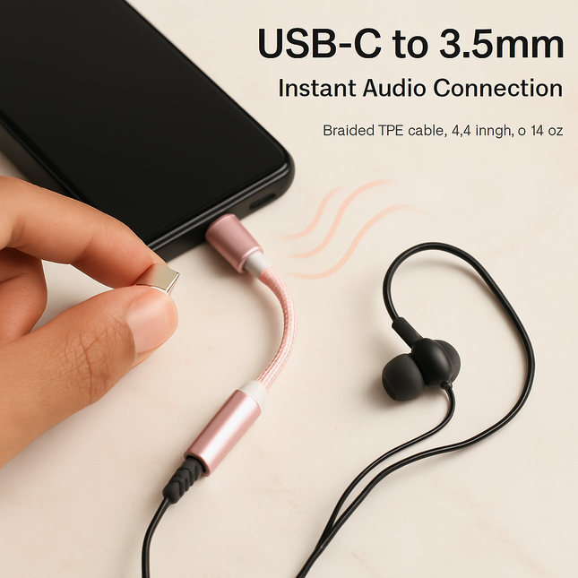 USB-C to 3.5mm Audio Adapter for Headphones