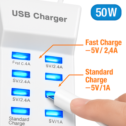 USB Charging Station Hub for Phones and Tablets
