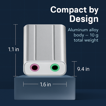 USB Audio Adapter External Stereo Sound Card w/ 3.5mm Headphone Microphone Jack Sound Converter For PC Laptops