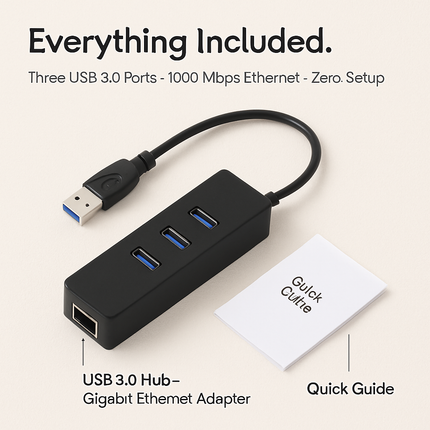 3-Port USB 3.0 Hub for Portable Connectivity
