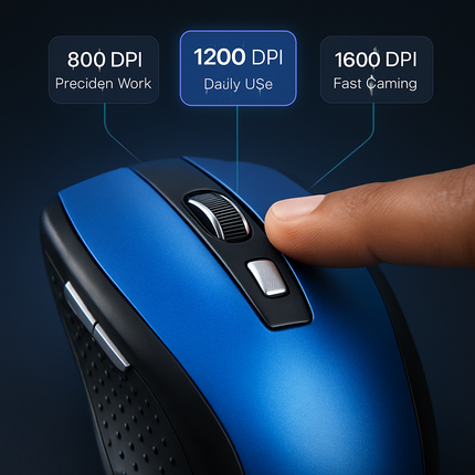2.4G Wireless Gaming Mouse Optical Mice w/ Receiver 3 Adjustable DPI 6 Buttons For PC Laptop Computer Macbook