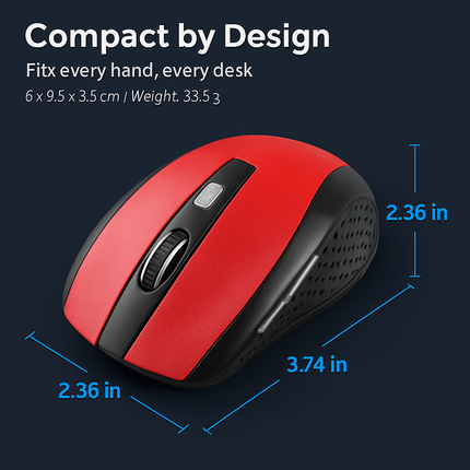 2.4G Wireless Gaming Mouse Optical Mice w/ Receiver 3 Adjustable DPI 6 Buttons For PC Laptop Computer Macbook