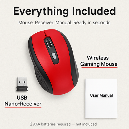 2.4G Wireless Gaming Mouse Optical Mice w/ Receiver 3 Adjustable DPI 6 Buttons For PC Laptop Computer Macbook