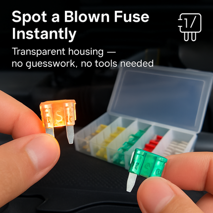 Blade Fuse Set for Cars, Trucks, SUVs - 120-Piece Kit
