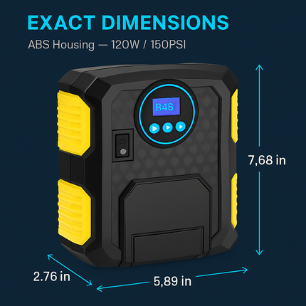 Tire Inflator with LCD Display for Quick Home Inflation