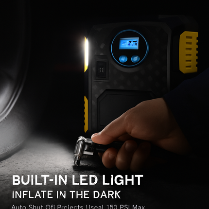 Tire Inflator with LCD Display for Quick Home Inflation