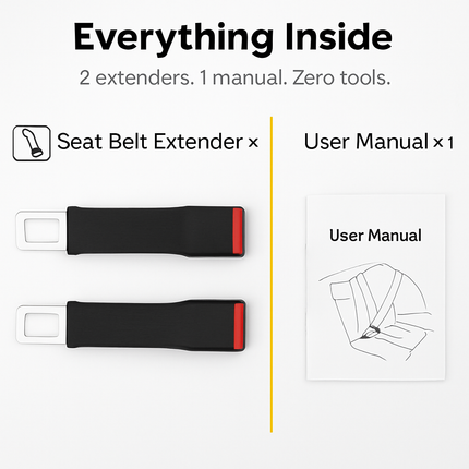 Car Seat Belt Extender 9in for Booster Seats